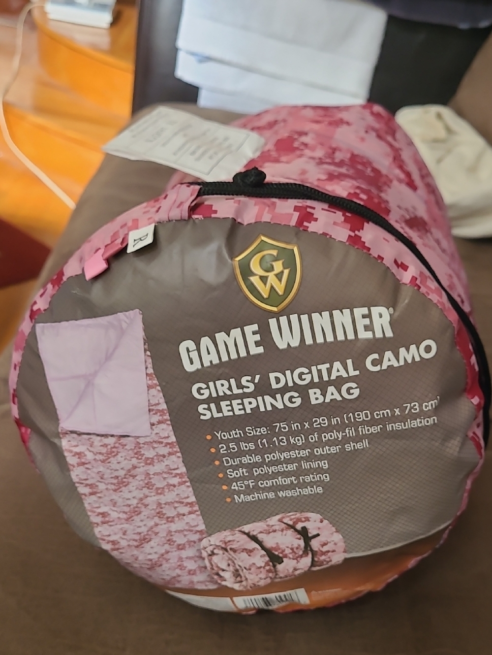 Game Winner Girls' Pink Digital Camo Sleeping Bag